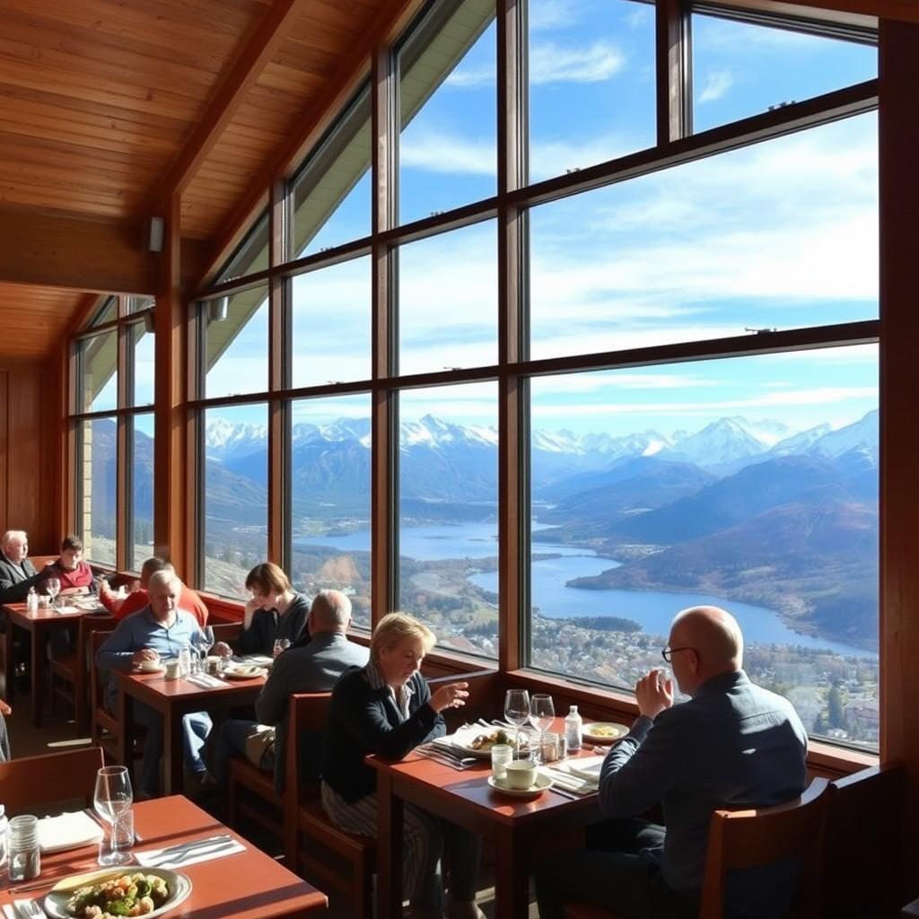 Restaurante na montanha do Cerro Catedral Bariloche com vista panorâmica