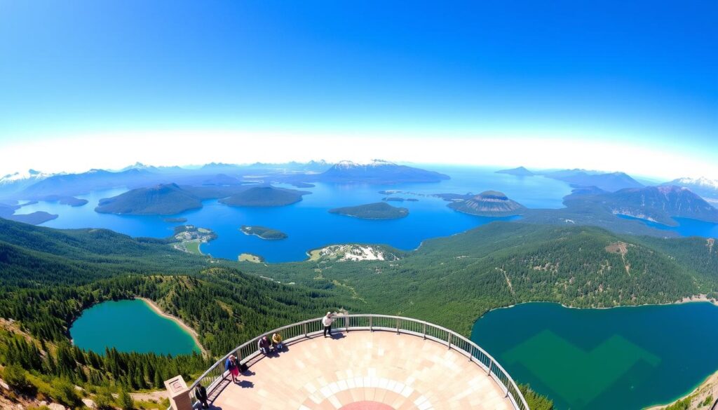 Vista panorâmica de 360 graus do topo do Cerro Campanário em Bariloche
