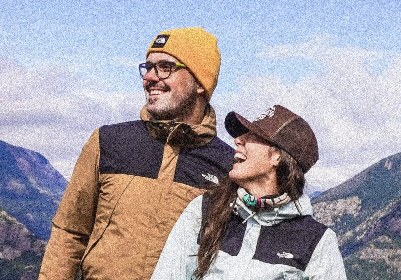 Gabriel e Dominique nas montanhas da Patagônia